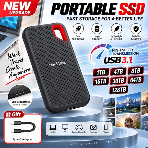 1tb 2tb portable external ssd - external,